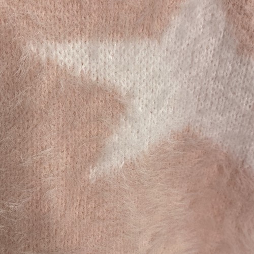 Üppiger‎ rosa Stern Strick V-Ausschnitt weiche Wimpern Langarm Pullover Größe Large - Bild 5 von 7