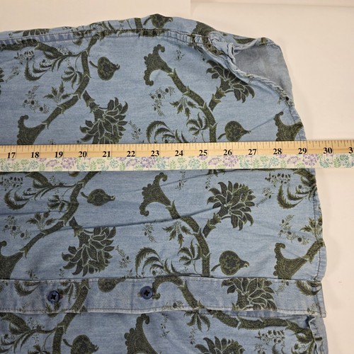 Camisa con botones American Rag para hombre talla XL azul tropical manga corta estampado floral - Imagen 10 de 12