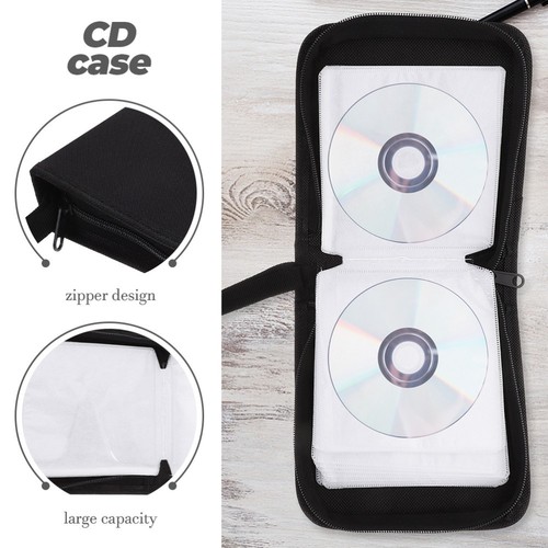 2 Pcs Pochette De Rangement Pour CD Voyage Étui Transport Dvd Transportant Une - Photo 10/12