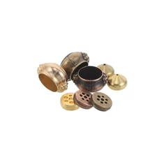 5 Pcs Brass Incense Cone Burner Holder Plate With Tower Stand For Office Spa Use