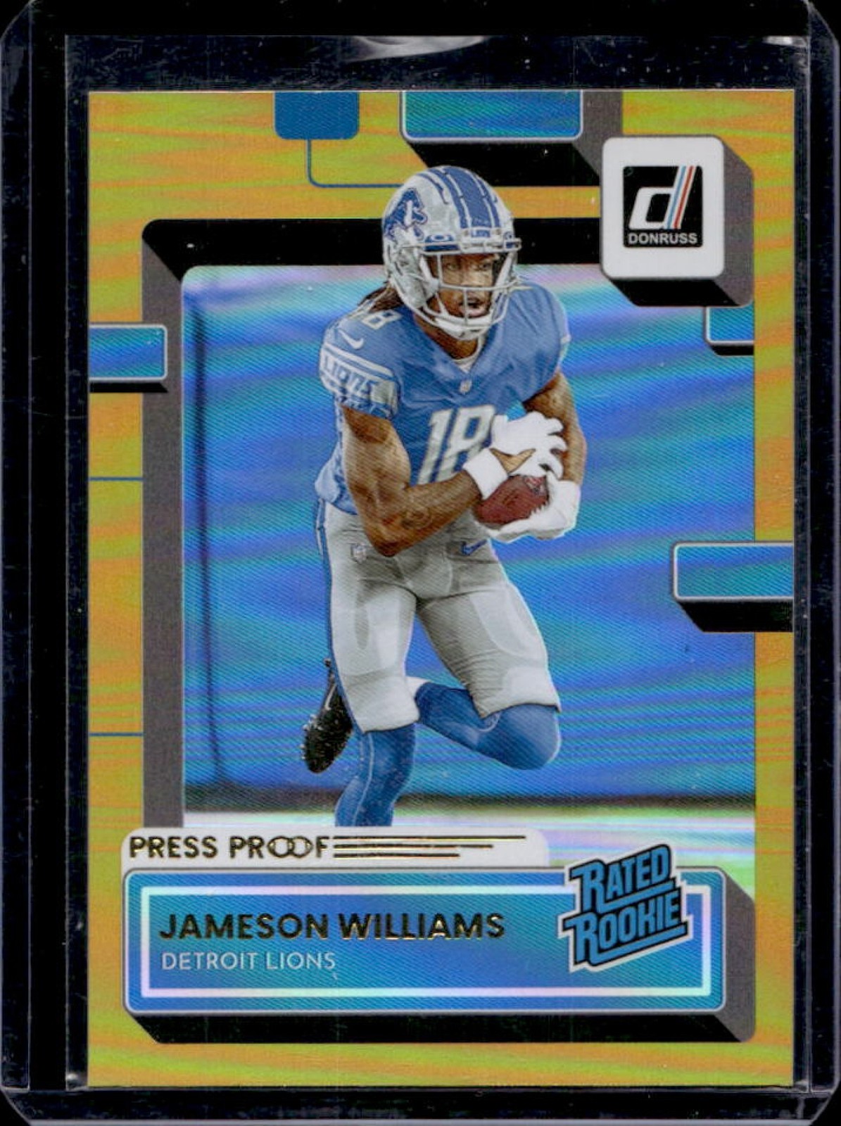 2022 Donruss Jameson Williams Premium Press Proof Rated Rookie #308 Lions