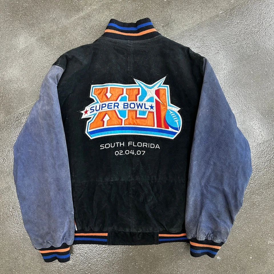 Y2K Super Bowl 2007 Leather Varsity Jacket - Image 2 of 2