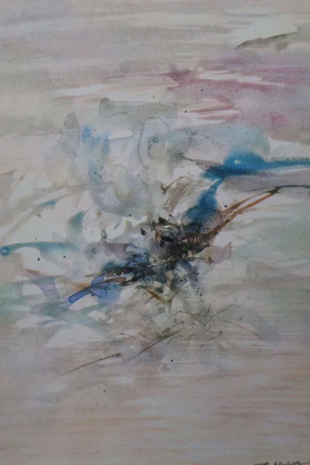 ZAO WOU-KI: Break of the Sea, grabado firmado, 1966 #ARTE CHINO Foto 4 de 4