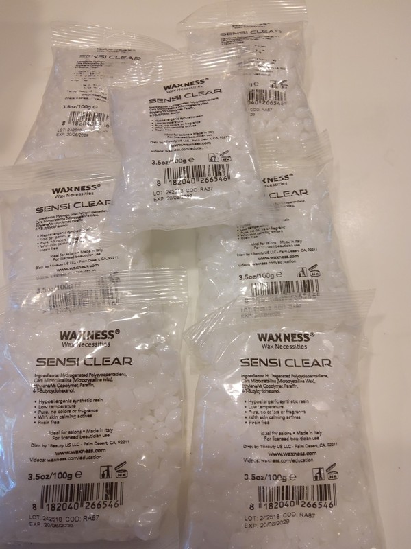 WAXNESS WAX NECESSITIES SENSI CLEAR WAX BEADS- NEW LOT OF 7