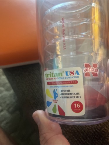 UNIVERSITY OF NEBRASKA HUSKERS 16 Oz Tritan USA Tumbler Hot And Cold - Picture 4 of 7