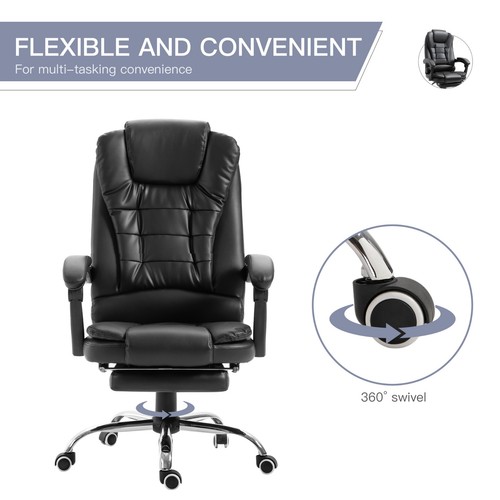 Leather High Back Executive Office Chair Swivel Desk Task Computer Ergonomic - Picture 5 of 5