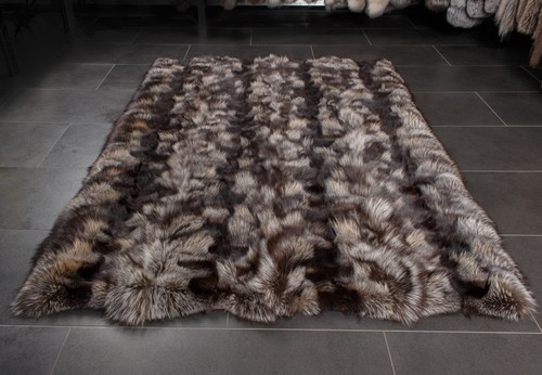 2813 Golden Cross Fox Sides Fur Carpet Genuine Fox Rug Real Fox Carpet Pelt Rug - Picture 2 of 8