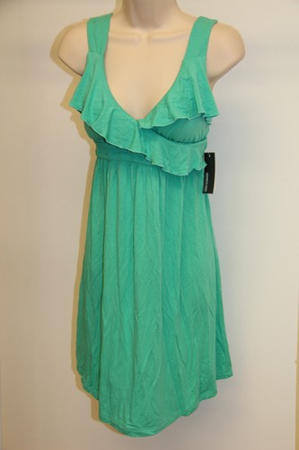 Neu Kenneth Cole Badeanzug Rüschen Cover Up Kleid Gr. L grün SFM - Bild 3 von 5