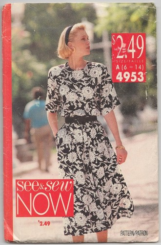 Uncut Butterick See & Sew 4953 Misses Pullover Dress Pattern Sz 6-14 FF