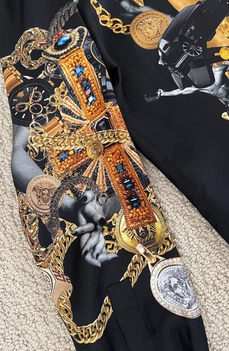 NWT Versace Medusa Watch Chain Jewelry Car Silk Button Down Shirt 38 US 15 $1875 - Picture 14 of 24