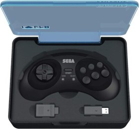 Retro-Bit 2.4 GHz Wireless Controller 8-Button Sega Saturn Genesis Mini V2 Black