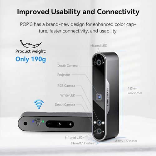3D Scanner 0.05mm High Precision Handheld 3D Scanner for Printer with Dual Axis - 第 2/7 張圖片