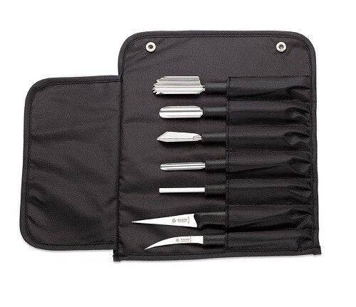 Giesser knife decorating set consisting of 6 carving knives and 1 ceramic whetstone