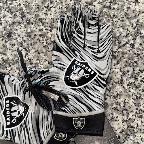 Size Large Las Vegas Raiders Nike Superbad 4.5 Adult Padded NFL Football Gloves - Picture 5 of 7