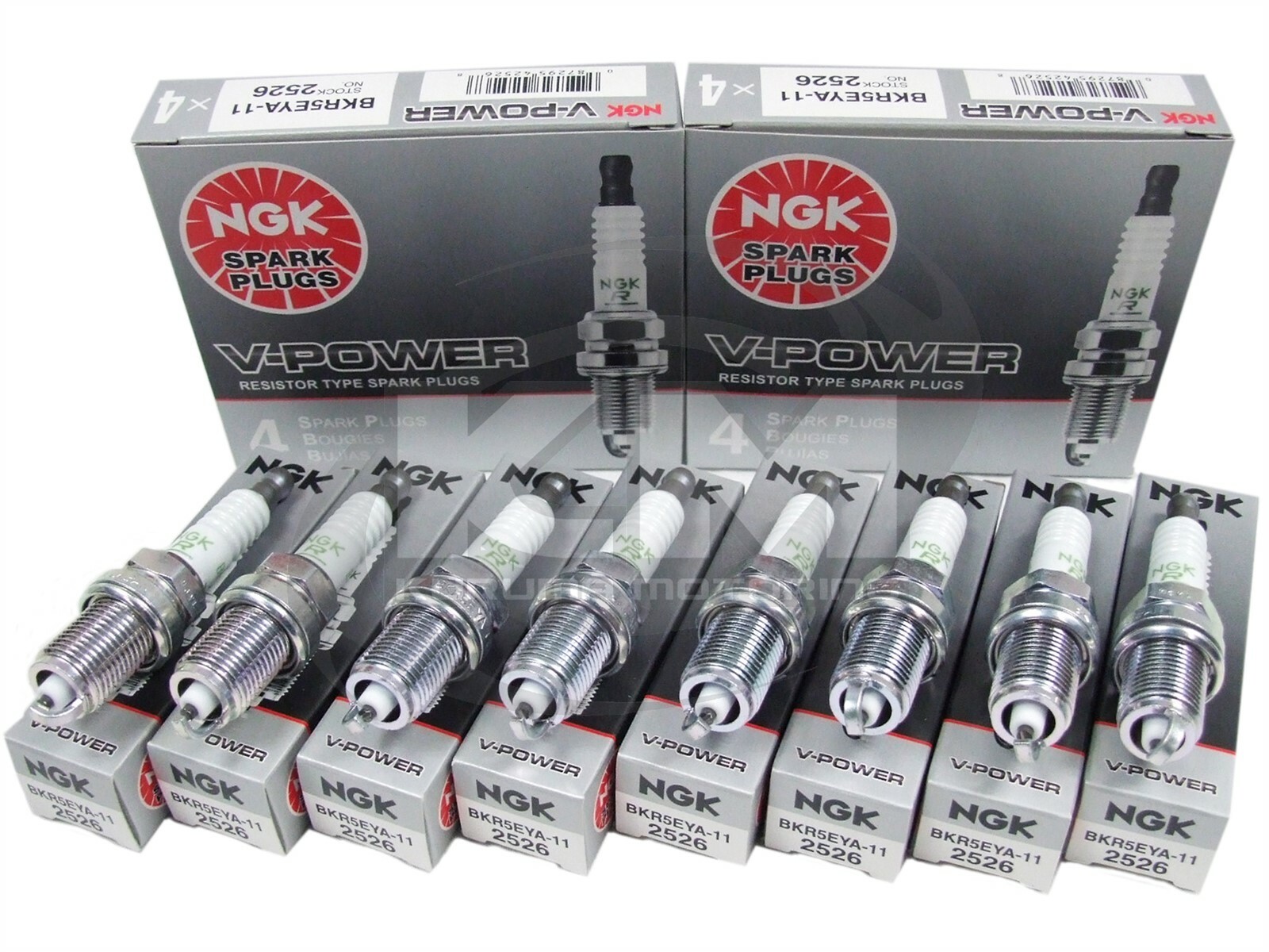 SET OF 8 NGK 2526/BKR5EYA-11 V-POWER PREMIUM COPPER SPARK PLUGS MADE IN JAPAN