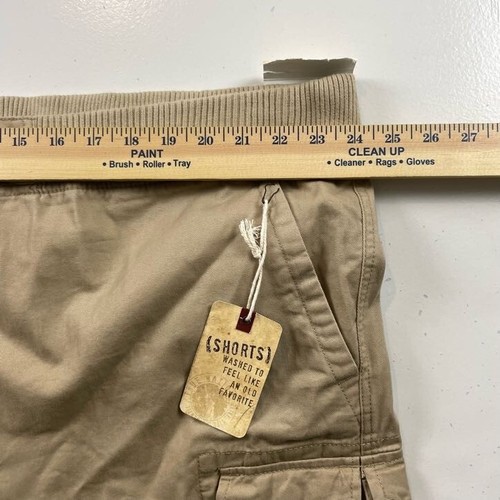 True Nation Cargo Shorts Mens 48 Beige Drawstring Flat Front Outdoor Hiking - Picture 3 of 15