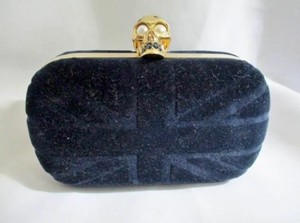 navy box clutch bag