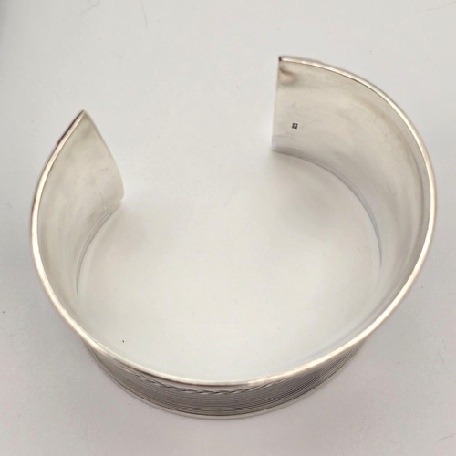 Sterling Silber extra breit 2" konkav Manschette Armband geflochten & Spule Design 88,8 g - Bild 8 von 11