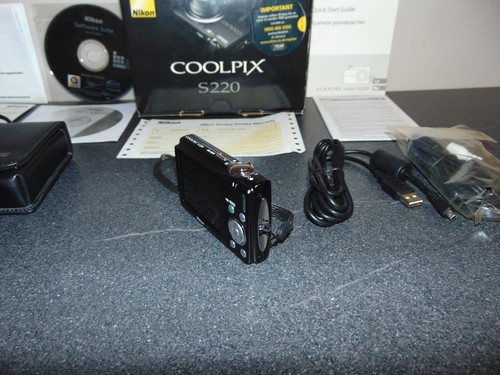 NIKON COOLPIX S220 SCHWARZ 10MP DIGITALKAMERA 3x ZOOM LADEGERÄT - OVP & KOMPLETT - Bild 10 von 24