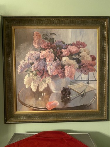 Gemälde Kunst "Blumen von Chopin" Signatur Valeriy Chuikov Druck auf Karton