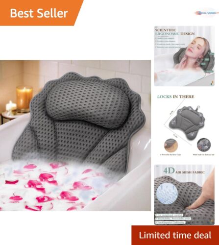 Ultra-Soft Bath Pillow with Suction Cups - Maximum Comfort for All Bathtubs