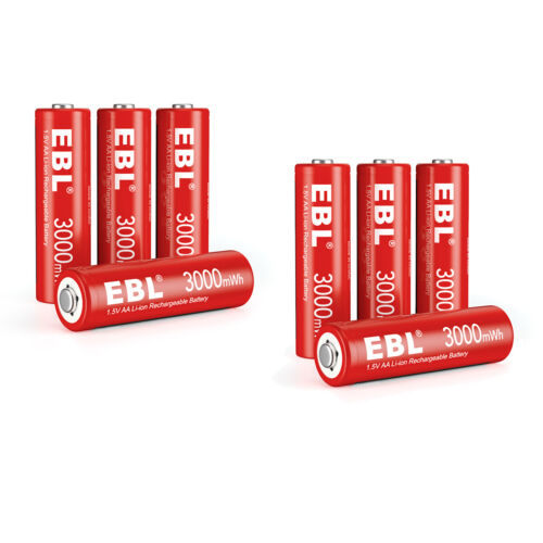 EBL AA AAA wiederaufladbare Lithium Li Ionen 1,5V Batterien /Akkus ladegerät DE - Bild 21 von 42
