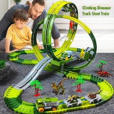 190 pcs Magic Climbing Track train set Dinosaur Road Race Tracks, Flexible Track