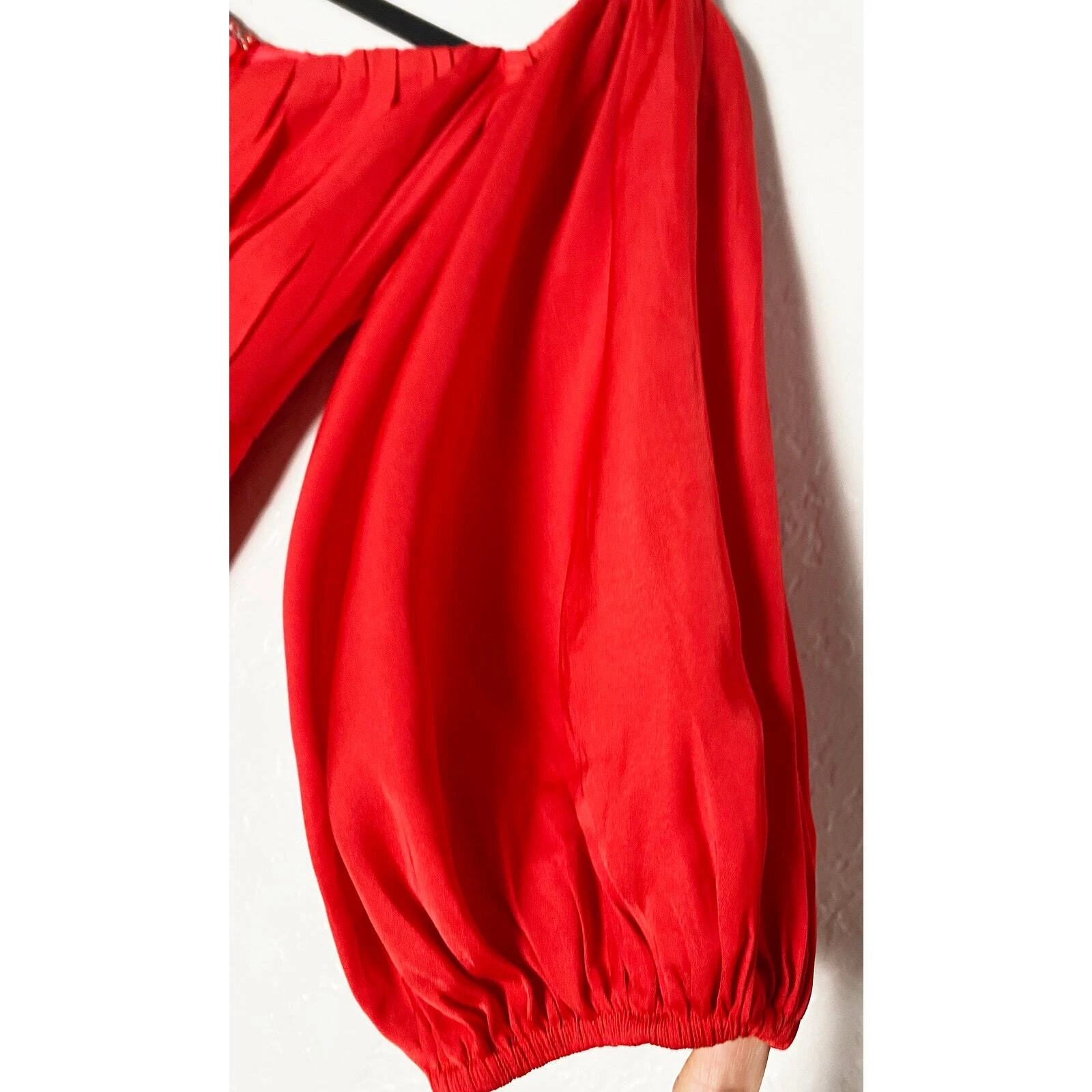 VALENTINO Mini abito donna rosso Hello Molly manica a sbuffo cravatta schiena fiocco 62235BK60 nuovo con etichette taglia 4