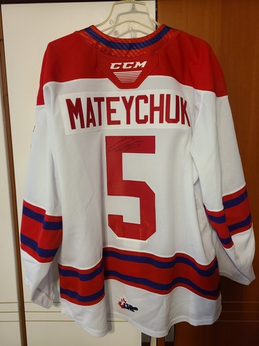Denton Mateychuk 2022 CHL Kitchener Signed Game Jersey Columbus Blue Jackets - Picture 5 of 15