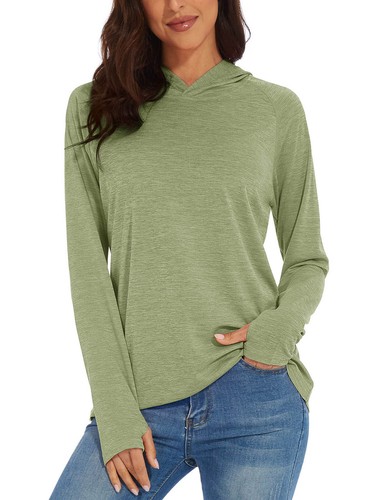 Women's UPF 50+ UV Protection Hoodie Shirts Long Sleeve Quick Dry Hiking Shirts - Picture 62 of 122