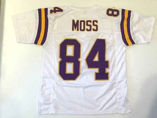 UNSIGNED CUSTOM Sewn Stitched Randy Moss Purple or White Jersey M to 3XL - Picture 3 of 14