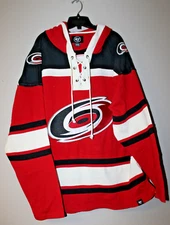 New NHL Carolina Hurricanes old time jersey style mid weight cotton hoodie men S