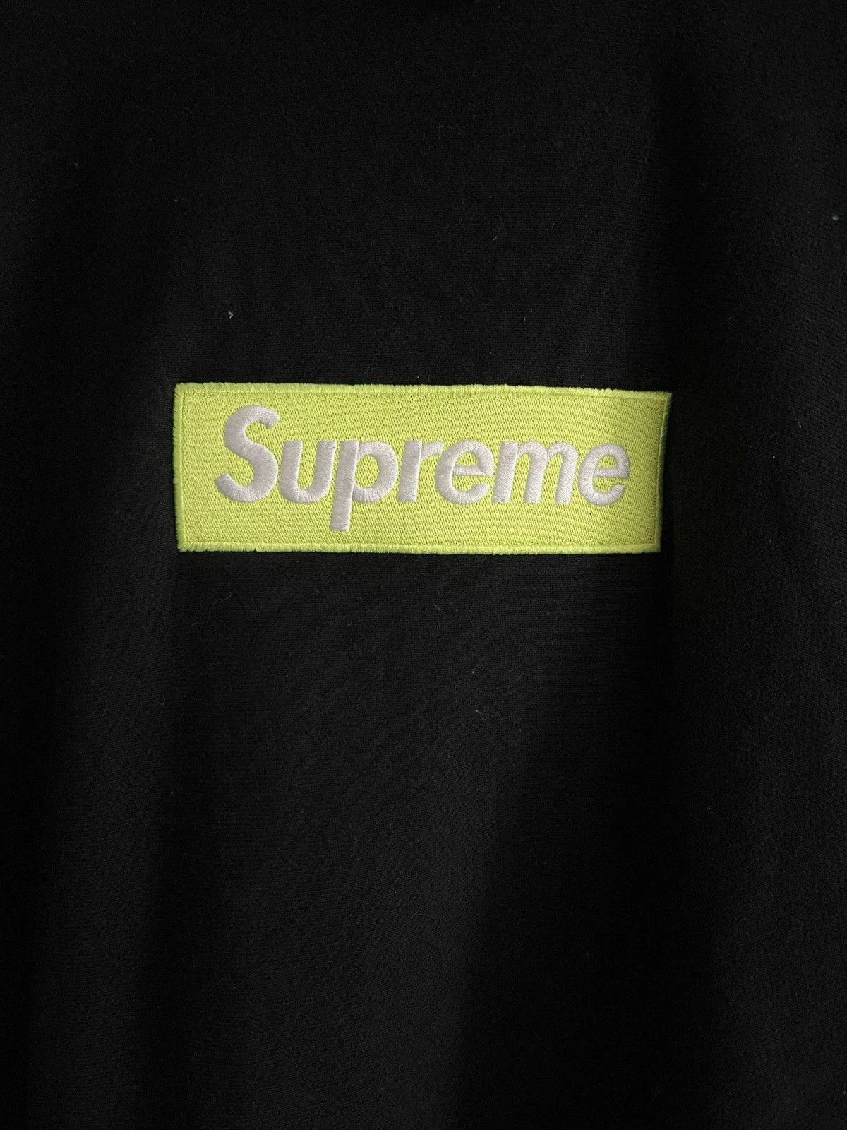 RUBA! Felpa con cappuccio Supreme 2017 verde fluo scatola logo (XL)