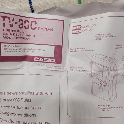 Casio TV-880B Mini TV portatile LCD - Foto 15 di 22