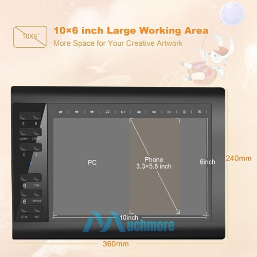 Pantalla HD 10x6" Gráficos Digitales Dibujo Firma Tablet PC Tablero de Artista con Pluma - Imagen 4 de 20
