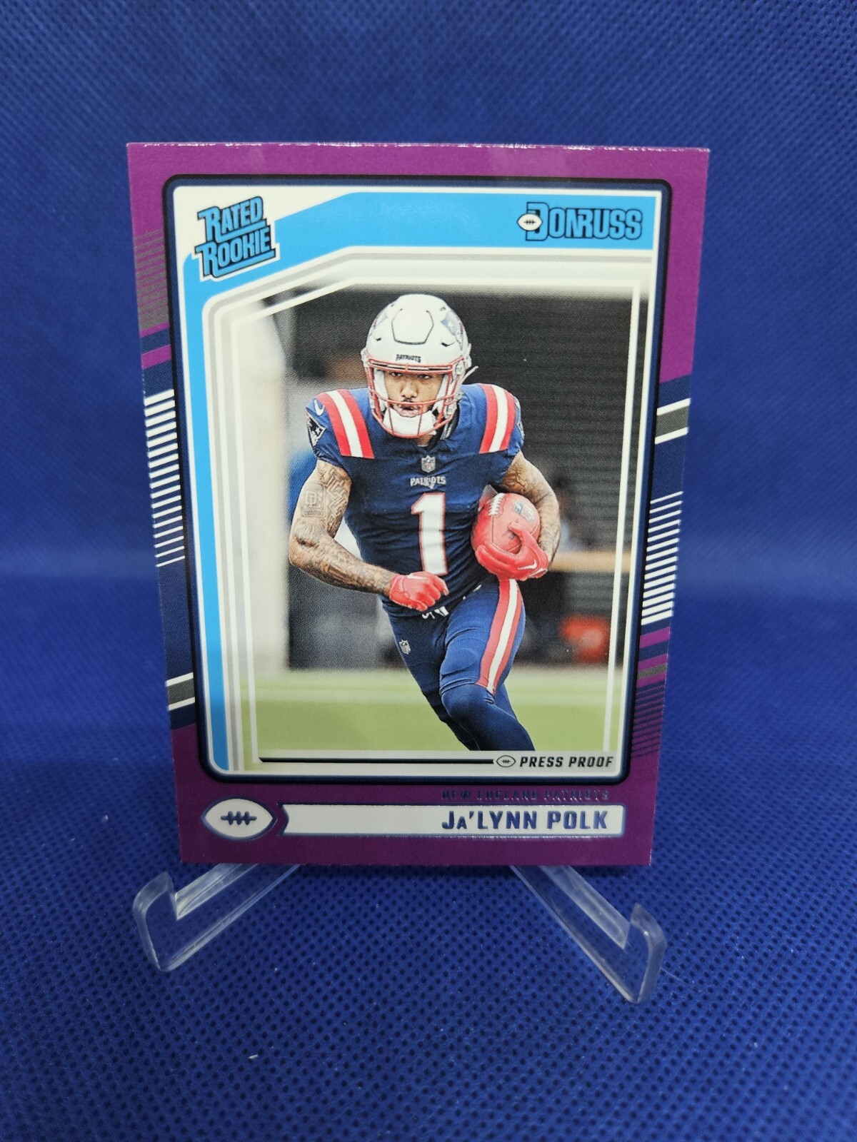 2024 Panini Donruss Rated Rookie Purple Press Proof #373 Ja'Lynn Polk RC Card