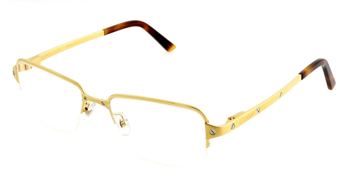 メガネ Cartier Cartier - CT0046O - 001 gold white transparen Cartier CT0046O Eyeglasses - Cartier Authorized Dealer