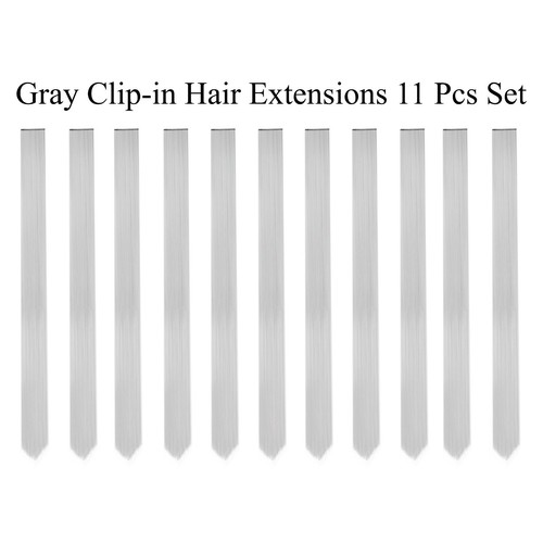 Extensiones de cabello sintético con clip de fiesta liso de 21" de un solo color para disfraces 11 piezas - Imagen 20 de 21