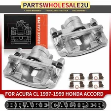 2x Front LH & RH Brake Calipers w/ Bracket for Honda Accord 90-97 Acura CL 97-99