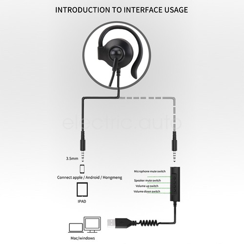 USB+3.5mm Noise Cancelling Headset Headphones with Microphone PC Laptop Office - Picture 12 of 14