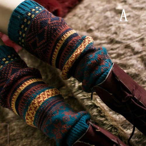 1 Paar Tanz Party Vintage Damen Mädchen gehäkelt gestrickt Knie Stulpen Stiefelsocken - Bild 11 von 12