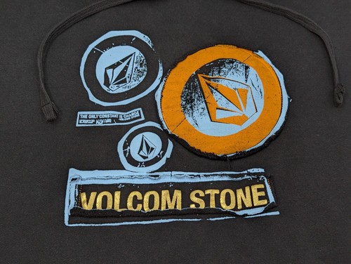 Volcom Stone Black Graphic Grunge Skateboarding Hoodie Sweatshirt Size Med - Picture 3 of 10