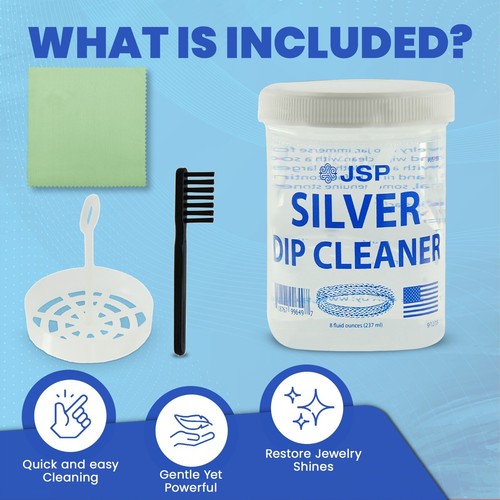 2 Sterling Silver Dip Cleaner Tarnish Remover 925 Jewelry Cleaning Solution 8oz - Picture 6 of 23