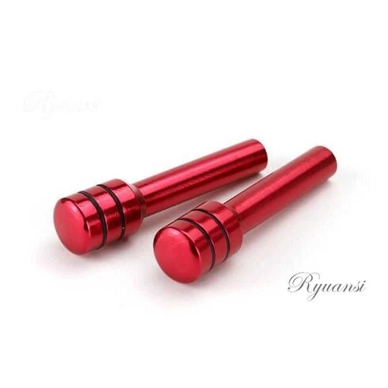 2 Pcs Red Aluminum Alloy Interior Door Lock Knob Pull Pins For Car Auto Foto 2 de 4