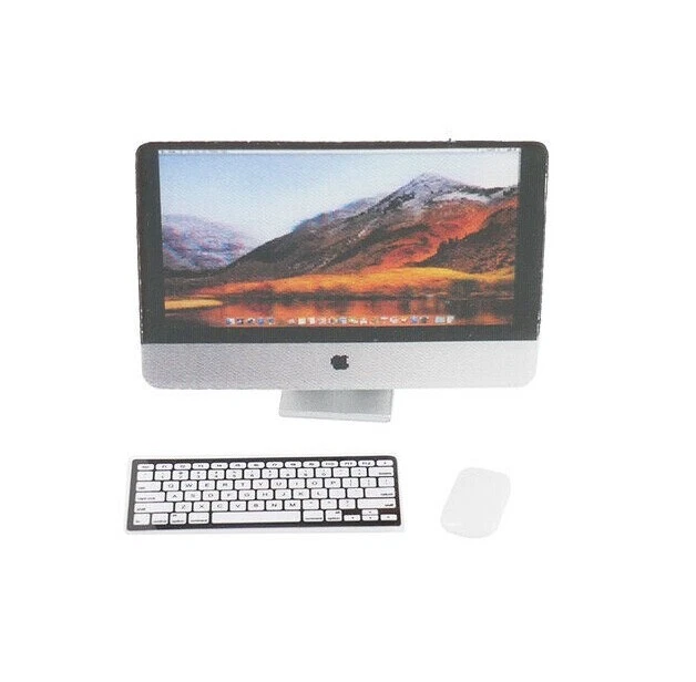 BE-MAC: 1/12 scale miniature toy iMac computer with keyboard and mouse  - Image 2 of 4