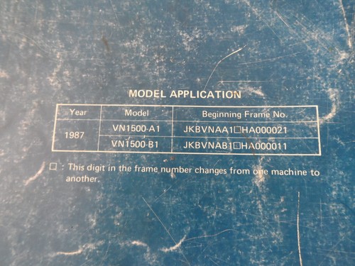 OEM Kawasaki Service Manual 1987 VN1500 Vulcan 99924-1078-01 - Bild 4 von 5
