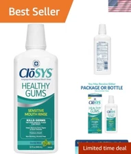 Non-Burning Healthy Gums Mouthwash, 32 Fl Oz Anti-Plaque Solution for Adults