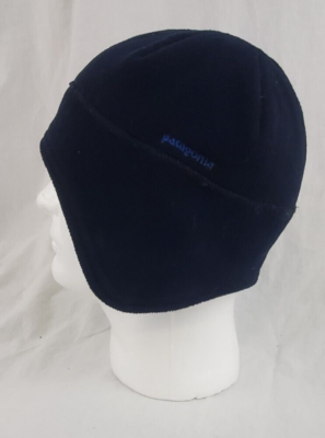 Vintage Patagonia Fleece Winter Beanie Hat Blue Navy Blue  display picture 3