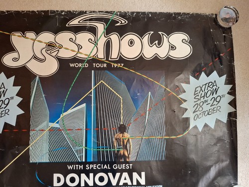 Yes Donovan 1977 Concert Tour Poster Yes Shows World Tour Empire Pool Wembley - Picture 3 of 6