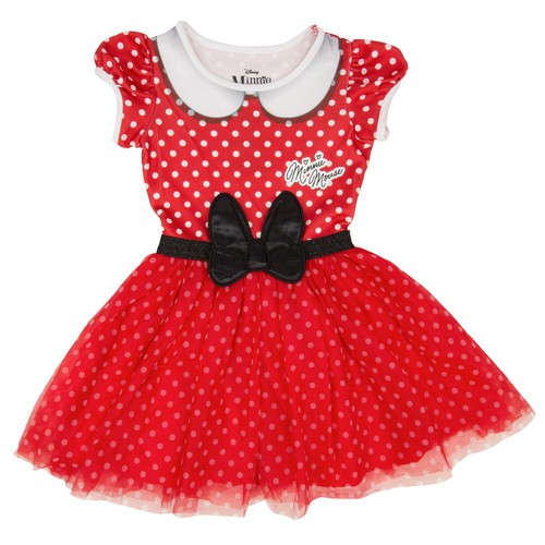 Minnie Mouse Polka Dot Toddler Girl's Cosplay Dress Red - Foto 1 di 6